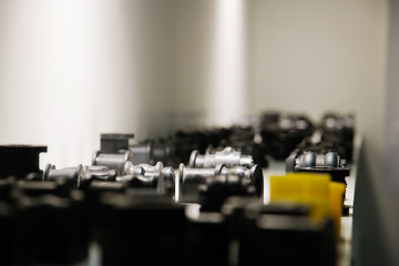 automobile engine parts selective focus