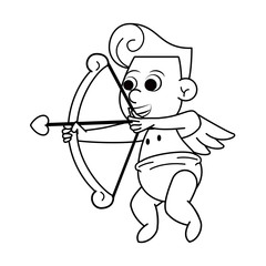 Fototapeta premium Cupid with love arch in black and white