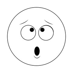 Obraz premium Worried chat emoticon in black and white