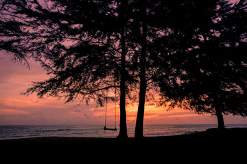 Sea view sunset in Phuket Thailand