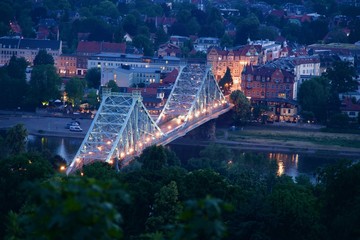 Bridge in Dresden by night