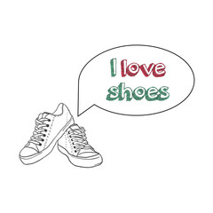 sketch illustration for logo - shoe store