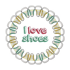 Obraz premium retro illustration of logo for a shoe store