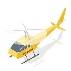 Shipping and global delivery by helicopter illustration