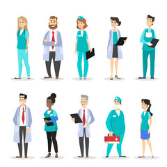 Obraz premium Set of doctor characters. Professional medical team