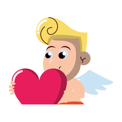 Cupid holding heart