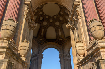 The Exterior And Interior Detail Of The Large White Dome Of The Palace Of Fine Arts Theatre In San Francisco