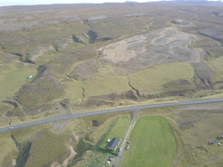 Island Gletscher und Wasserf&auml;lle aus der Luft