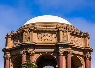 The Top Of The Large White Dome Of The Palace Of Fine Arts Theatre In San Francisco