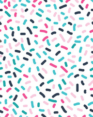 Seamless pattern with confetti on a white background