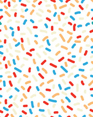 Seamless pattern with confetti on a white background