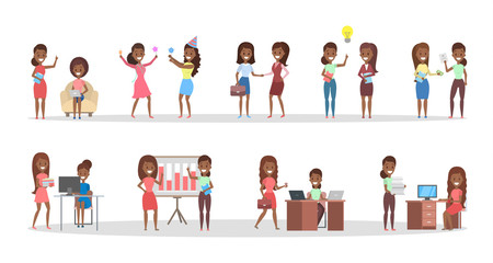 Business people working in the team set