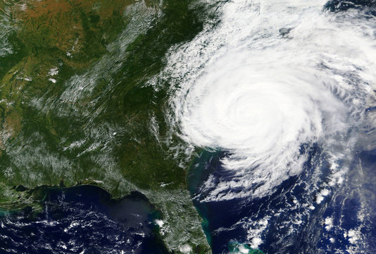 Hurricane Florence hits the East coast of the United States in September 2018 - Elements of this image furnished by NASA