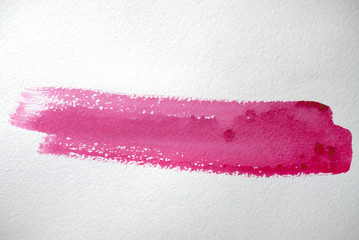 red watercolor stain, hand drawn painting, on textured watercolor paper