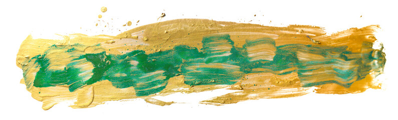 Trendy green color with golden paint abstract background