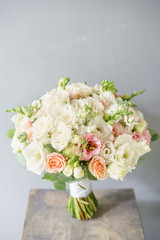 beautiful spring wedding bouquet. flower arrangement with white flowers.