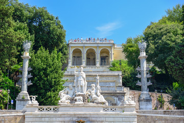 Rome Italy. Sculpture in Piazza del Popolo square