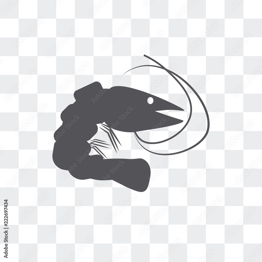 Poster prawn icon isolated on transparent background. modern and editable prawn icon. simple icons vector i