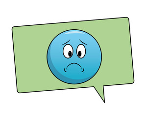 Sad emoticon in bubble