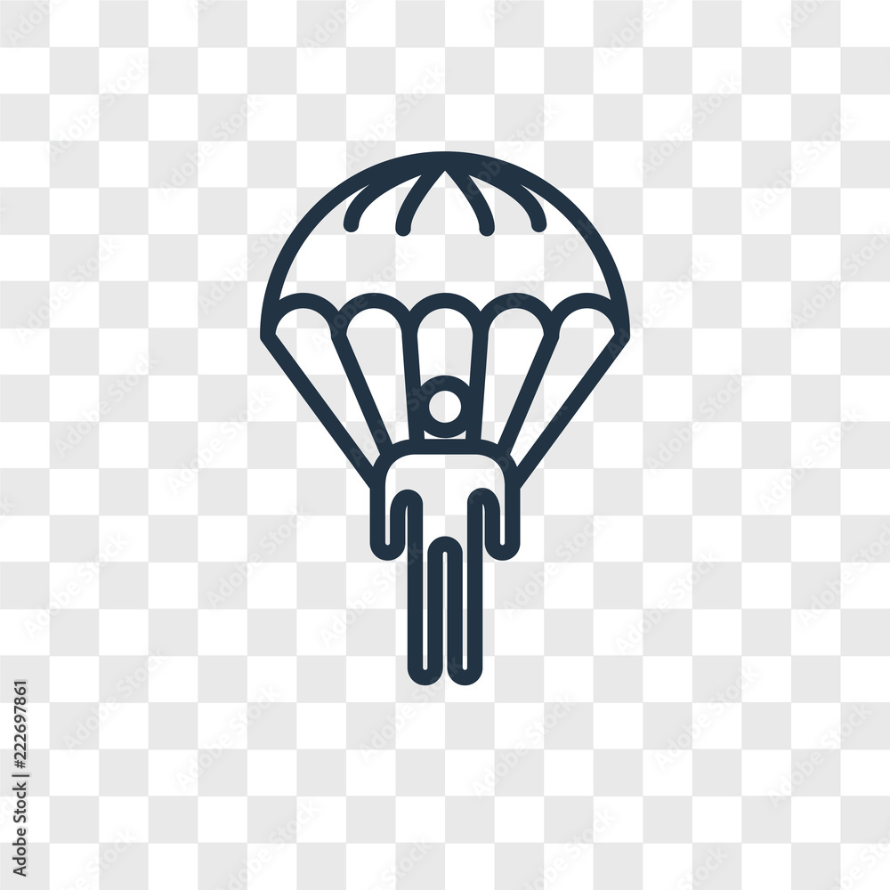 Poster parachuting icons isolated on transparent background. modern and editable parachuting icon. simple i