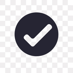 check mark icon on transparent background. Modern icons vector illustration. Trendy check mark icons