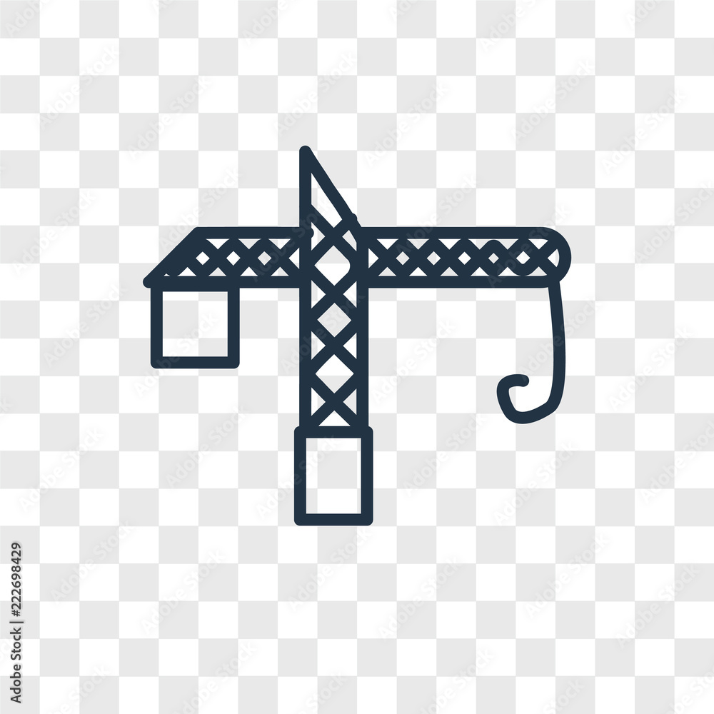 Poster crane icons isolated on transparent background. modern and editable crane icon. simple icon vector i