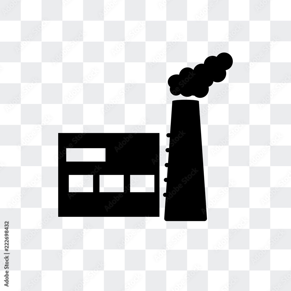 Poster factory icon isolated on transparent background. modern and editable factory icon. simple icons vect