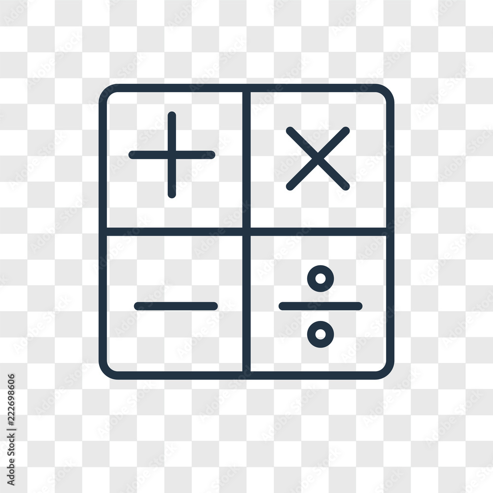 Poster calculator icons isolated on transparent background. modern and editable calculator icon. simple ico