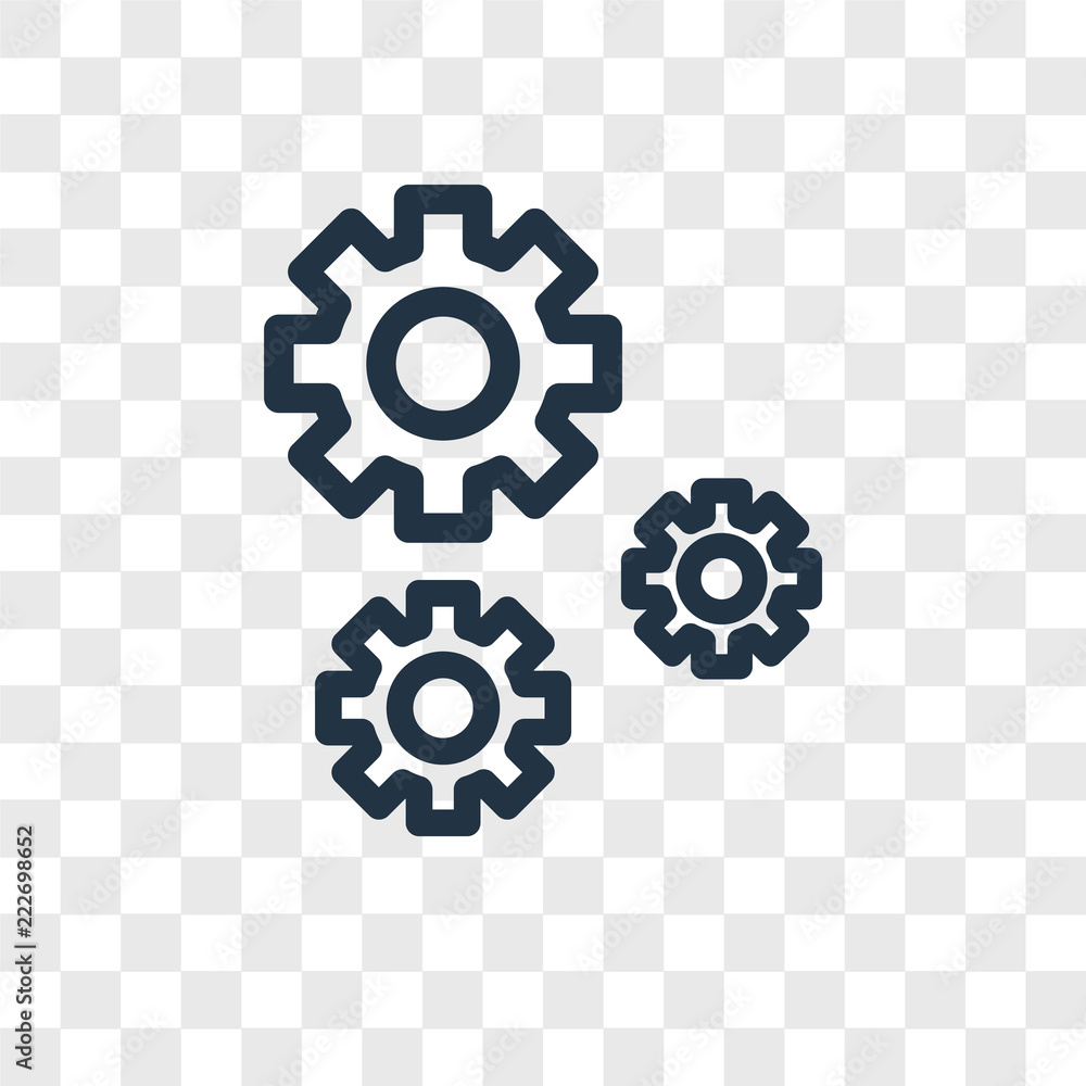 Poster settings icons isolated on transparent background. modern and editable settings icon. simple icon ve