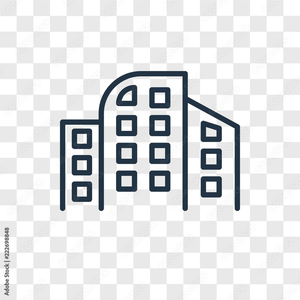 Poster building icons isolated on transparent background. modern and editable building icon. simple icon ve