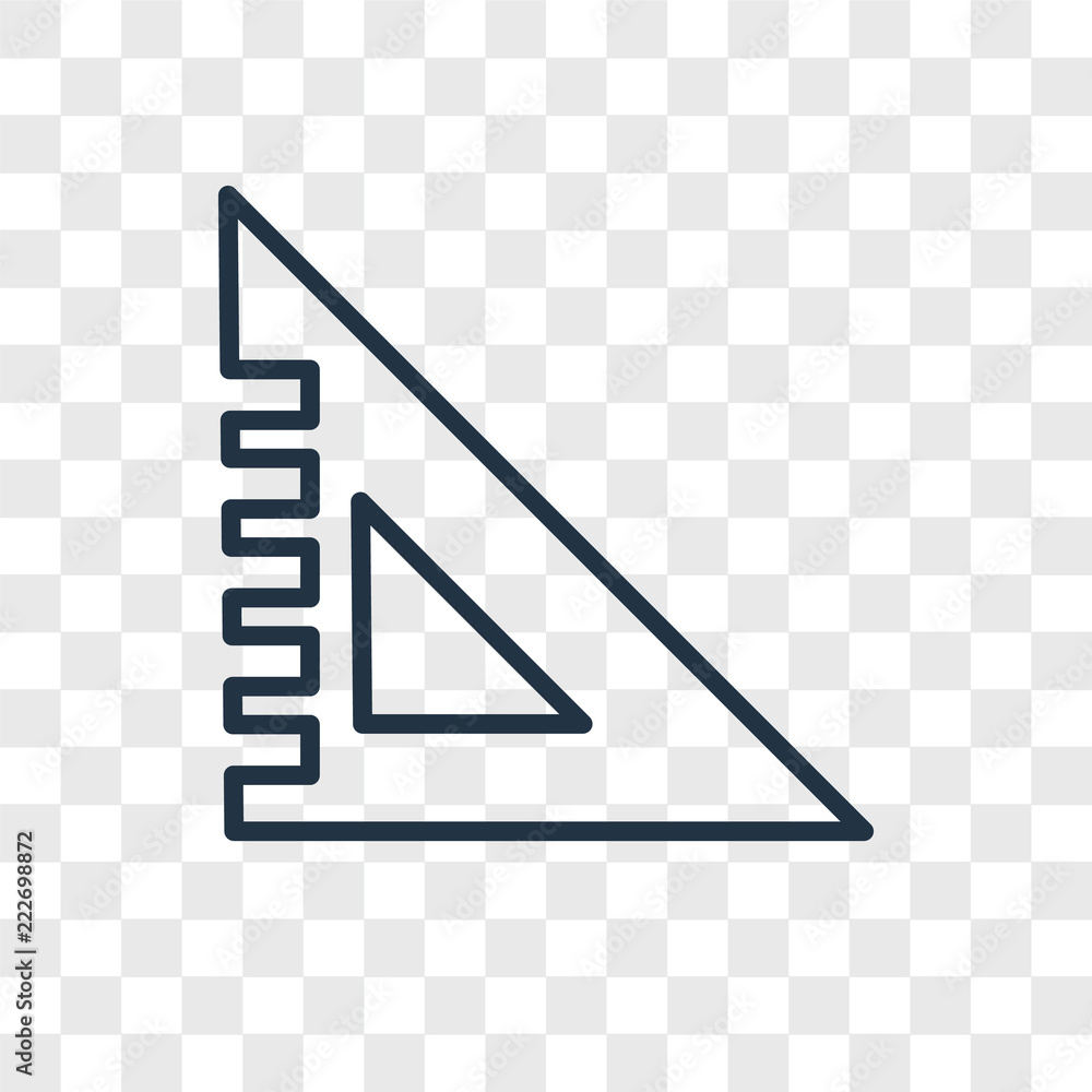 Poster set square vector icon isolated on transparent background, set square logo design