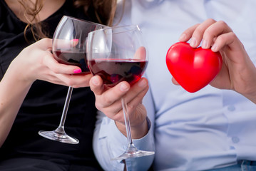 Woman and man in romantic concept