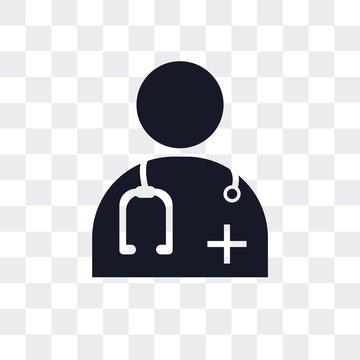 doctor icon isolated on transparent background. Modern and editable doctor icon. Simple icons vector illustration.