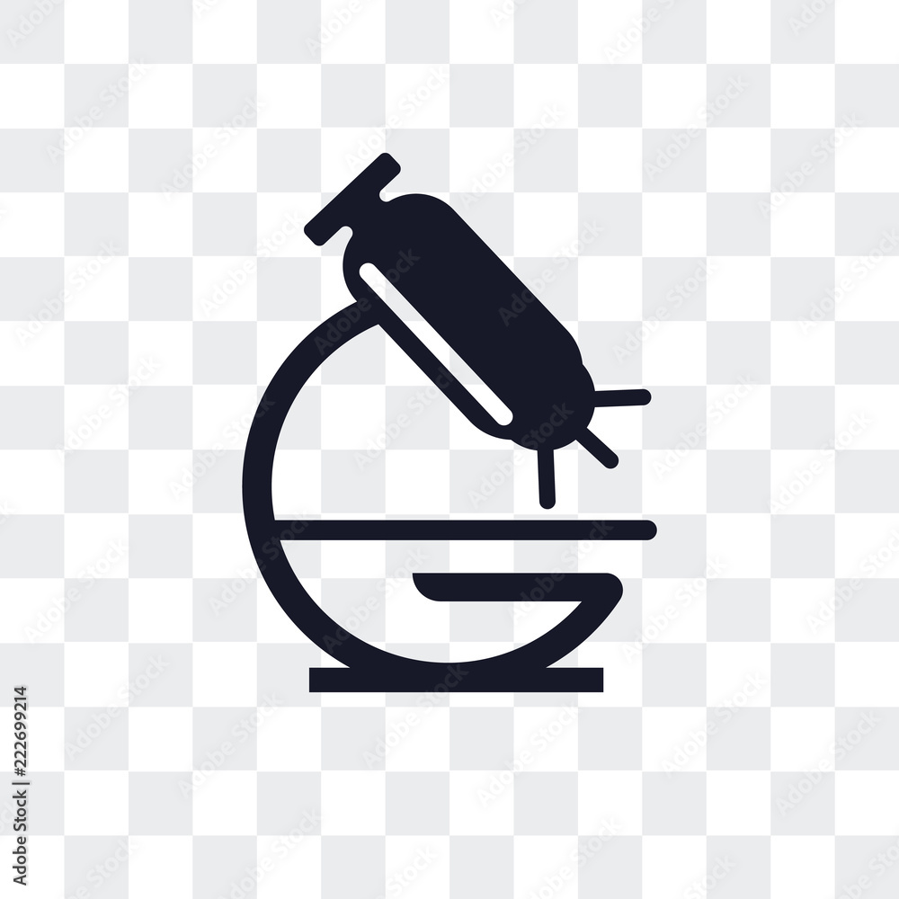 Poster microscope icon isolated on transparent background. modern and editable microscope icon. simple icon