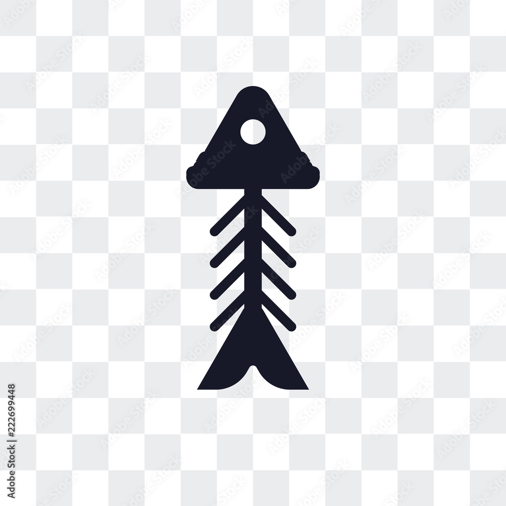 Poster fishbone icon isolated on transparent background. modern and editable fishbone icon. simple icons ve