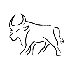 Outline draw bull