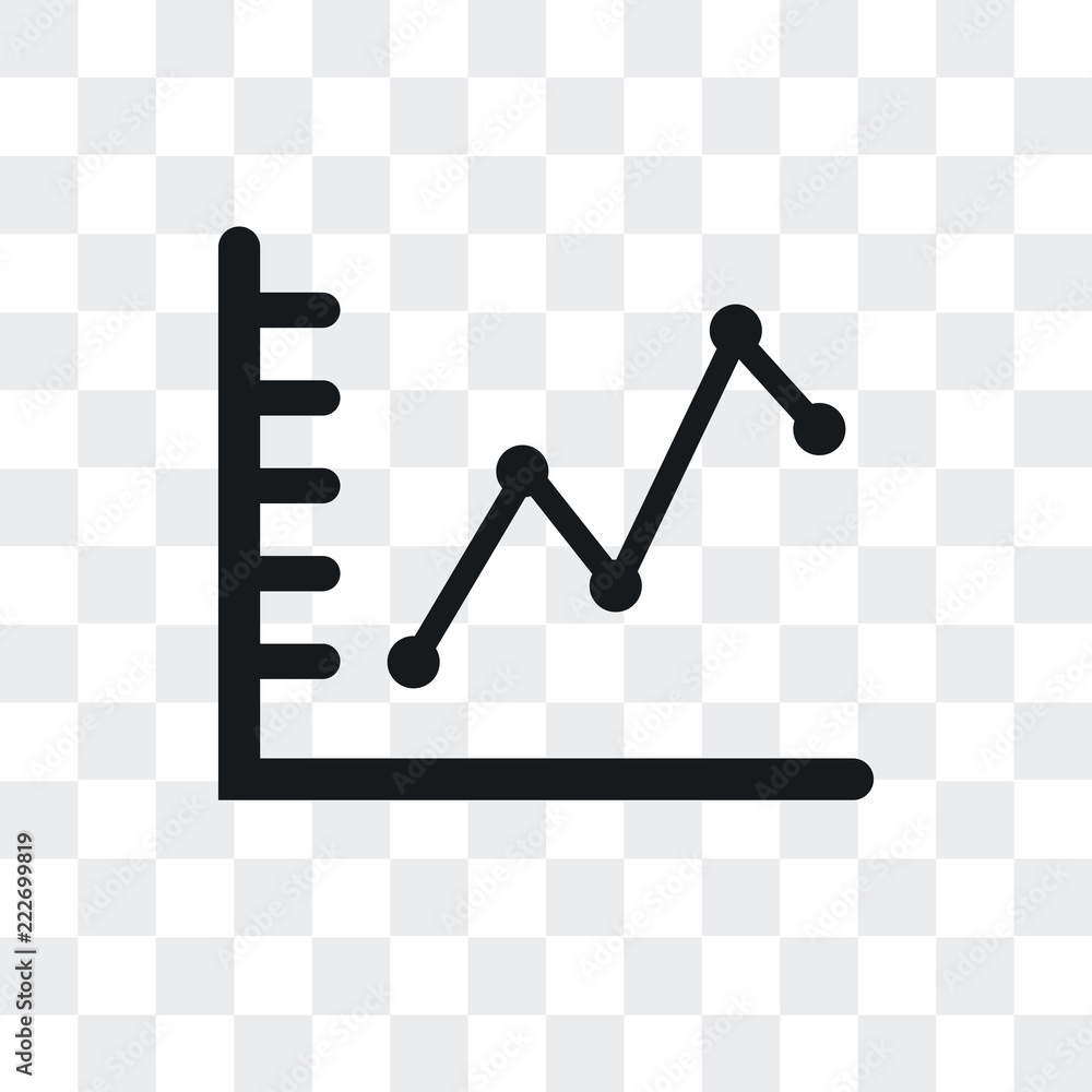 Poster line chart vector icon isolated on transparent background, line chart logo design