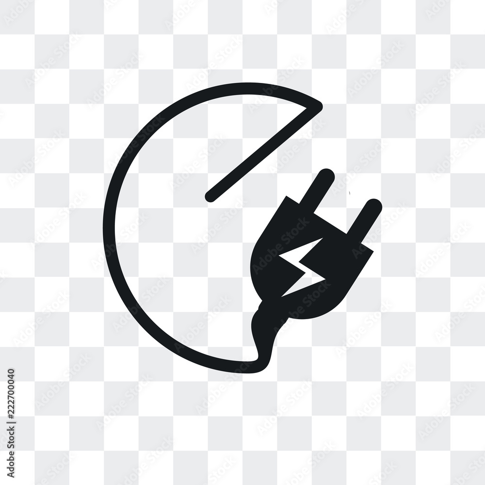 Poster plug icon isolated on transparent background. modern and editable plug icon. simple icons vector ill