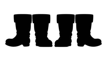 Santa Claus or Saint Nicholas boots - black silhouette of two pairs