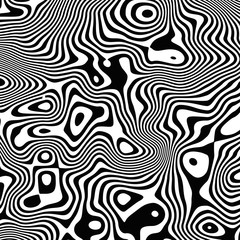 Black and white lines. Abstract background. Fabric geometric. 3D render.