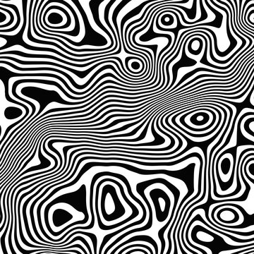 White and black lines. Abstract background, 3D rendering.