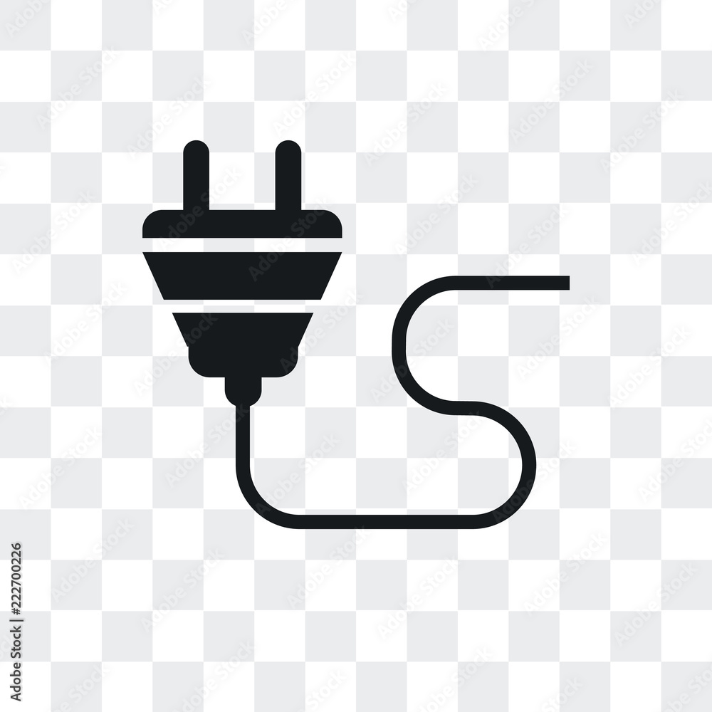 Poster plug icon isolated on transparent background. modern and editable plug icon. simple icons vector ill