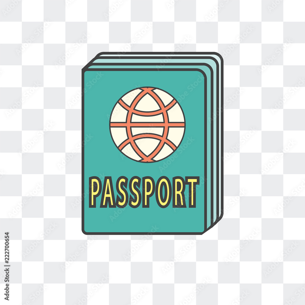 Poster passport icon isolated on transparent background. modern and editable passport icon. simple icons ve