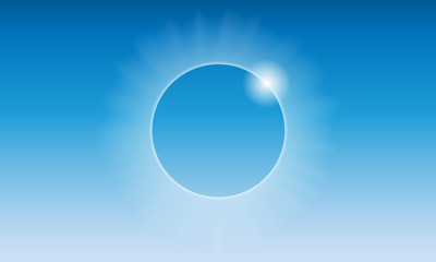 a solar eclipse in a blue sky
