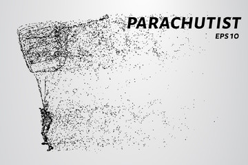 Fototapeta na wymiar Parachutist of the particles.