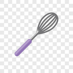 whisk icons isolated on transparent background. Modern and editable whisk icon. Simple icon vector illustration.