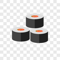 sushi icons isolated on transparent background. Modern and editable sushi icon. Simple icon vector illustration.