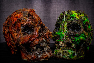 Red and Green Skulls - 07