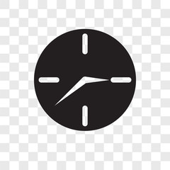 clock icons isolated on transparent background. Modern and editable clock icon. Simple icon vector illustration.