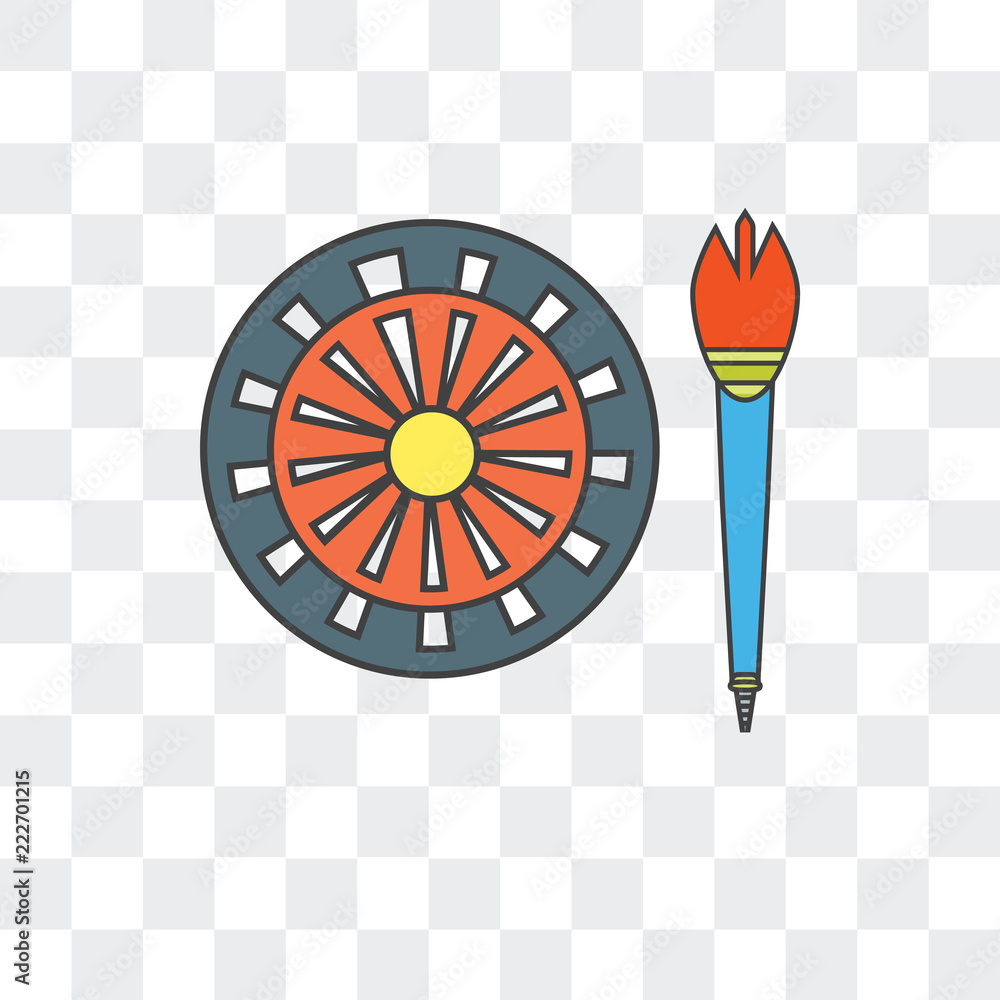Poster dart board icon isolated on transparent background. modern and editable dart board icon. simple icon